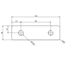 Threaded plate for CS12 couplings 130x38 mm - zinc