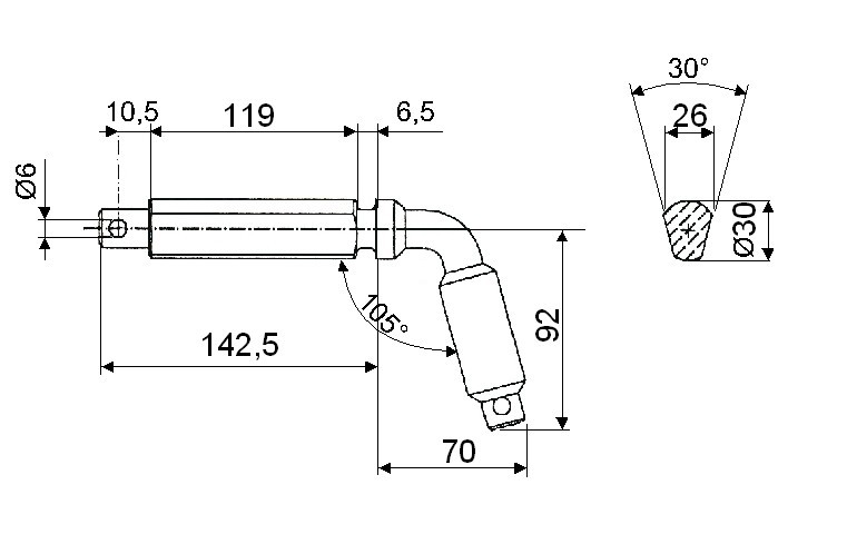 Kolík zajišťovací o 100mm, typ 2, serie 3000