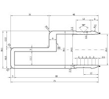 Edging profile h-shaped 25 mm, counterpart 222170, anodised, for 25 mm panel