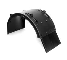 Plastic mudguard, 650x1900x1250mm, adj. brackets o42mm, antispray mudflap 350 mm, L/R