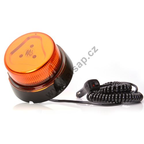 LED orange beacon, 8 modes, 12-24V, magnet, 3m coiled cable, cigarette lighter plug (1)
