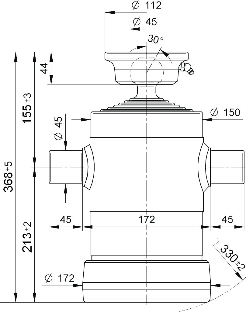 Hydraulický válec typ S, 1180/6/150/ L1 368mm, 9t, 180 bar