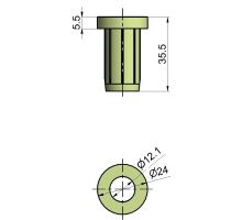 Plastic insert for door hinge support, black (1)