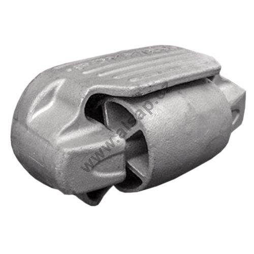 Steel rolling stop S ROLL H1 with tread, 230x 117x 116 mm, with absorption spring, galvani