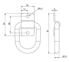 Lashing ring O10 mm with bracket (1)