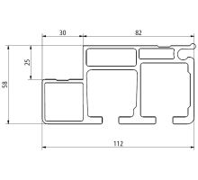 Profil vodící FLAT A 58x112 mm pro pevnou střechu, l= 5300mm (1)