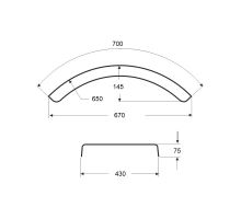 Plastic mudguard 1/,2 WL (white line), 430x700mm, DOMAR DK11 (1)