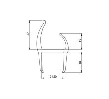 PVC seal 21mm black/grey, 2 flaps, 3.2 m N (1)