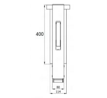 AL side pillar with flange, pocket, receiver, without support stand, anodised, 400-600 mm (1)