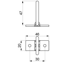 Foldable sail shackle upper/lower h 37, a 30, c 21 mm (1)