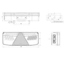 Rear LED combination light with resistors W170 P, 350 x 131 x 81 mm, TRAILER (1)