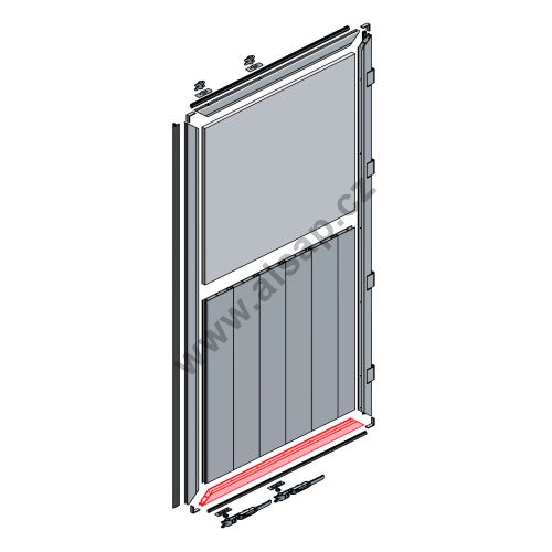 Right bottom / left top door profile, 1244 mm, aluminium