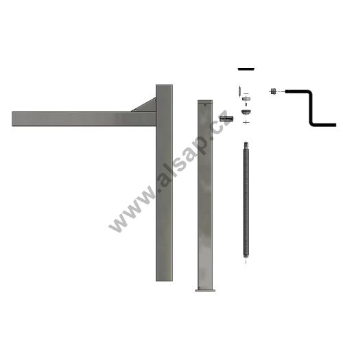 Landing leg for interchangeable structures, lifting 1298 - 2073 mm, with crank, max 1300kg