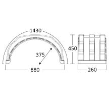 Plastic mudguard WL (white line), from 260 to 450 mm, inner hole o42 mm, Bawer (1)