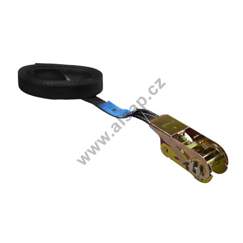 Strap 25 mm, ratchet 25A, 4m, black, one-piece for ring wrapping, 500 daN