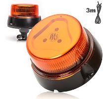 LED orange beacon, 1 mode, mounting on a 24mm pipe, 12-24V, 3m cable