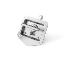Recessed latch/lock with folding handle 120×124 mm, stainless steel / zinc, with padlock