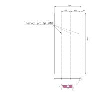 Door infill panel, 1149 × 2820 mm, RAL9010 – white / RAL9006 – silver