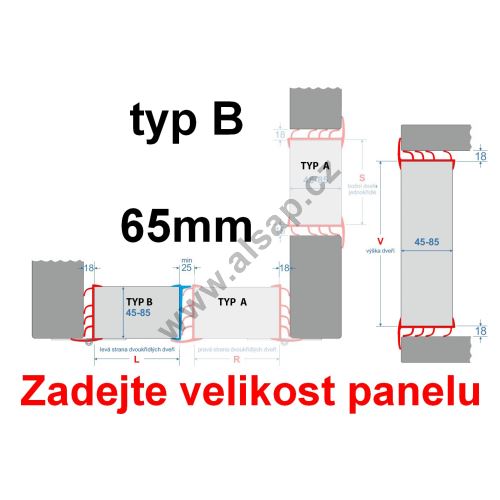 Svařované těsnění zadních dveří 65mm typ B do výšky 2,7m