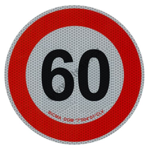 Reflective speed board, 190 mm, sticker with class 2 reflective foil