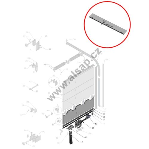 1, 13, 15, 16, 17, 18, 19 - Louver slat, seal, handle, closure, strap, lock, l=2440mm (1)