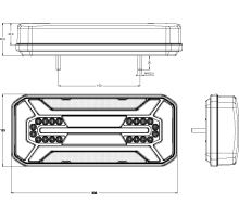 Rear combined LED tail light, 306x133x60mm, TYCO, universal, for vehicle (2)