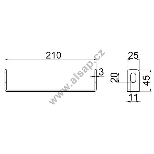 Canister holder for crossbar 210mm