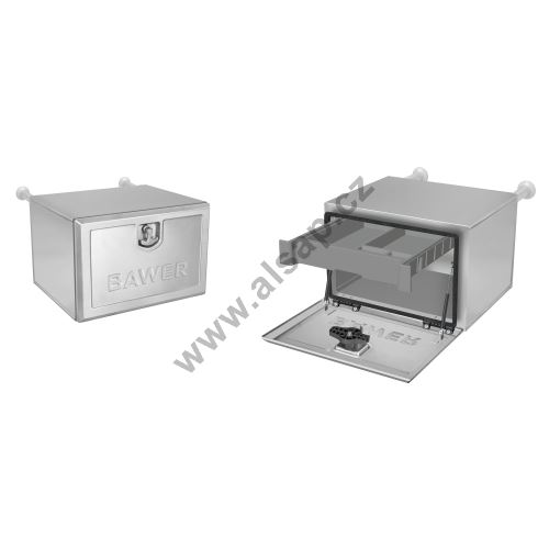 Stainless steel toolbox, from 500-1000mm, from 64 l-233 l, matte, BAWER PREMIUM E6