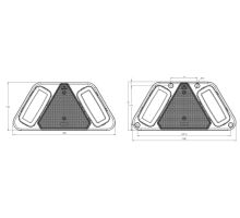 Rear combination LED tail light, 282 x 132 mm, cable - 5-pin, right, for carts and trailer (5)