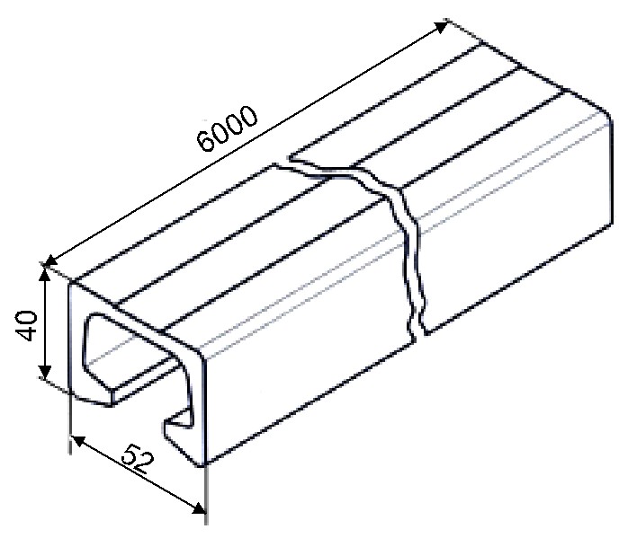 Profil masa ve visu C, 5800mm