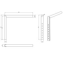 Fixed side guard holder, zinc-coated o54mm, 802x700mm (1)