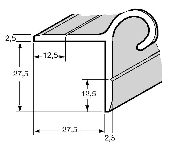 Profil pantu elox 155°- spodní část 2,6m