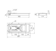 Recessed PUSH lock for 29/16 mm, stainless steel