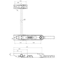 Rear doors lock for o16 mm, 270 mm, zinc plated, keeper 130 mm (2)