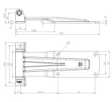 THIRIET rear door hinge, 274 mm, stainless steel, LARGE (1)