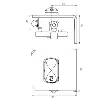 Swap body lock S complete, right, 52 mm, with retractable counterpiece, steel (1)
