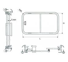 Sliding window 600x600mm, universal (1)