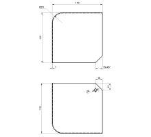 Cabinet corner cover 110mm - for profile 90, R23, RAL 9010, 5002 and IC337