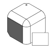 Cabinet corner cover 110mm - RAL 9010, for profile 90, R23