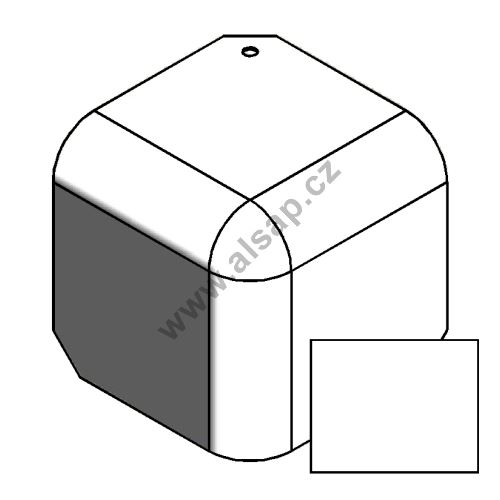 Cabinet corner cover 110mm - for profile 90, R23, RAL 9010, 5002 and IC337 (2)