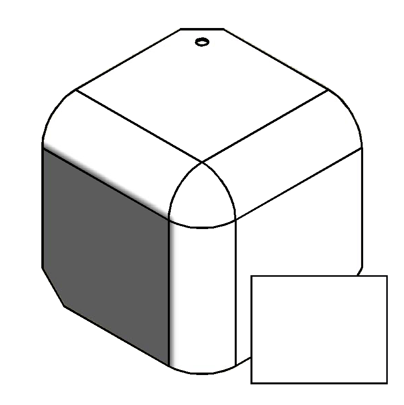 Kryt rohu skříně 110mm - ral 9010, pro profil 90, r23