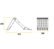 Folding chock ORIGAMY E53 plastic R 560mm 472x199x230mm, yellow LOKHEN DIN 76051 (3)
