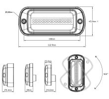 Blue warning light PREDATOR - LED W217, 113 x 46 x 16 mm, synchronization, 3m cable (5)
