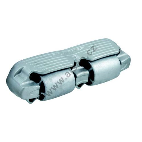 Steel rolling stop S ROLL H2 with a step, 390x117x116 mm, with an absorption spring, hot-d