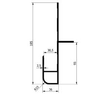 Profil skříně obvodu pro panel 30mm, Elox (1)