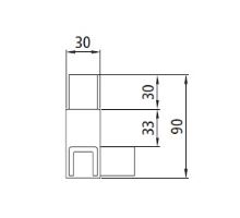 Corner piece for profile 139070, aluminum (1)