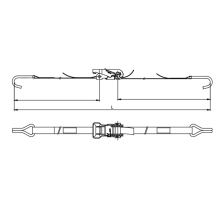 Strap tensioner 50mm, 5050 ERGO ratchet R50E1, hook 5002, 0.5 + 9.5 m, red (1)