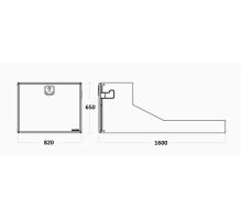 Box for pallet truck, black, 820x650x1600 mm, without pull-out ramp, BAWER