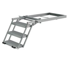 Retractable step 2-4 levels with handrails, galvanized, 3D non-slip
