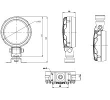 Reversing LED light, 162 x 108 mm, aluminum cover, cable (2)